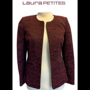 Laura Petites red black Blazer NWT size 2